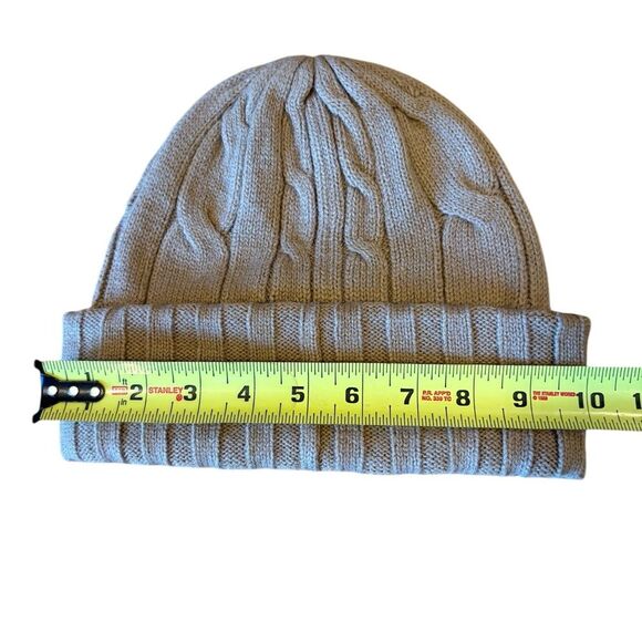 Michael Kors Beanie Hat Cable Knit Wool Blend Tan Womens One Size - Picture 7 of 7